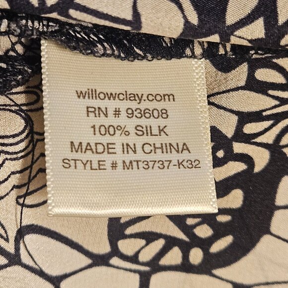 Willow and Clay Black Ivory Silk Top Small Whimsygoth Boho Chic Coquette - Picture 10 of 12